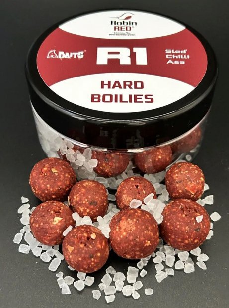 A - Baits R1 Robin Red, Hering, Chili, Asa Kemény Bojli 300 ml 20 - 24 mm 350 g
